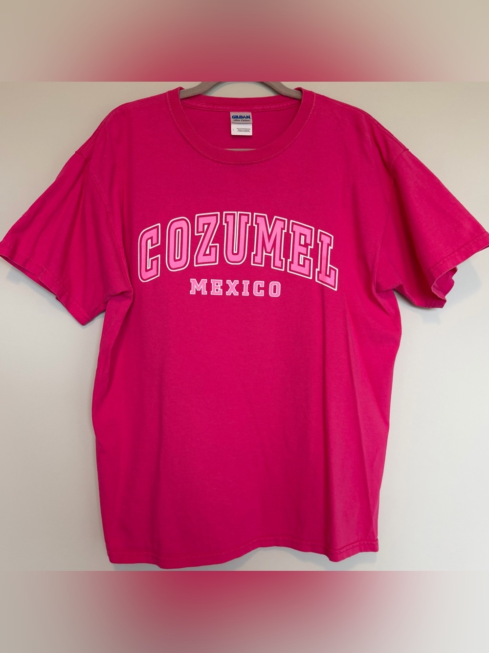 Gildan Hot Pink Cozumel Mexico Graphic Tee